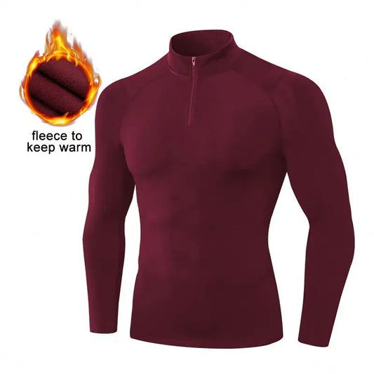 Piel Thermal Fitness Tight Sports Running Training Long Sleeve Warm Sweater for Men